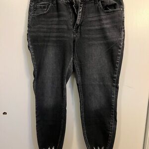 KanCan Charcoal Frayed Jeans